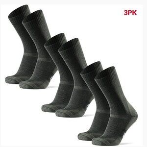 Danish Endurance Merino Wool Crew Hiking Socks - 3 pack green unisex size large